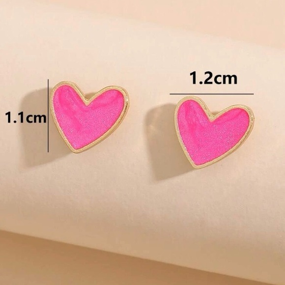 ‼️Kate Spade Style- Hot Pink Heart Earrings NWT - Picture 5 of 6